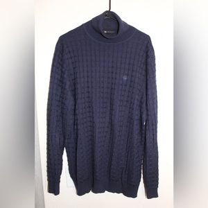 G Star Raw Premium Core Cable Knit Turtleneck Longsleeve Sweater Navy Blue Mens